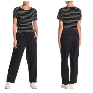 James Perse Black Linen Utility Drape Pants NWT